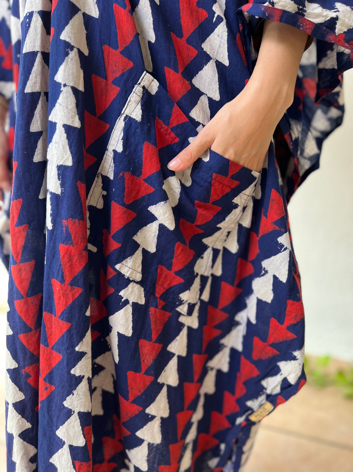 Tricolor | Handblock Cotton Caftan