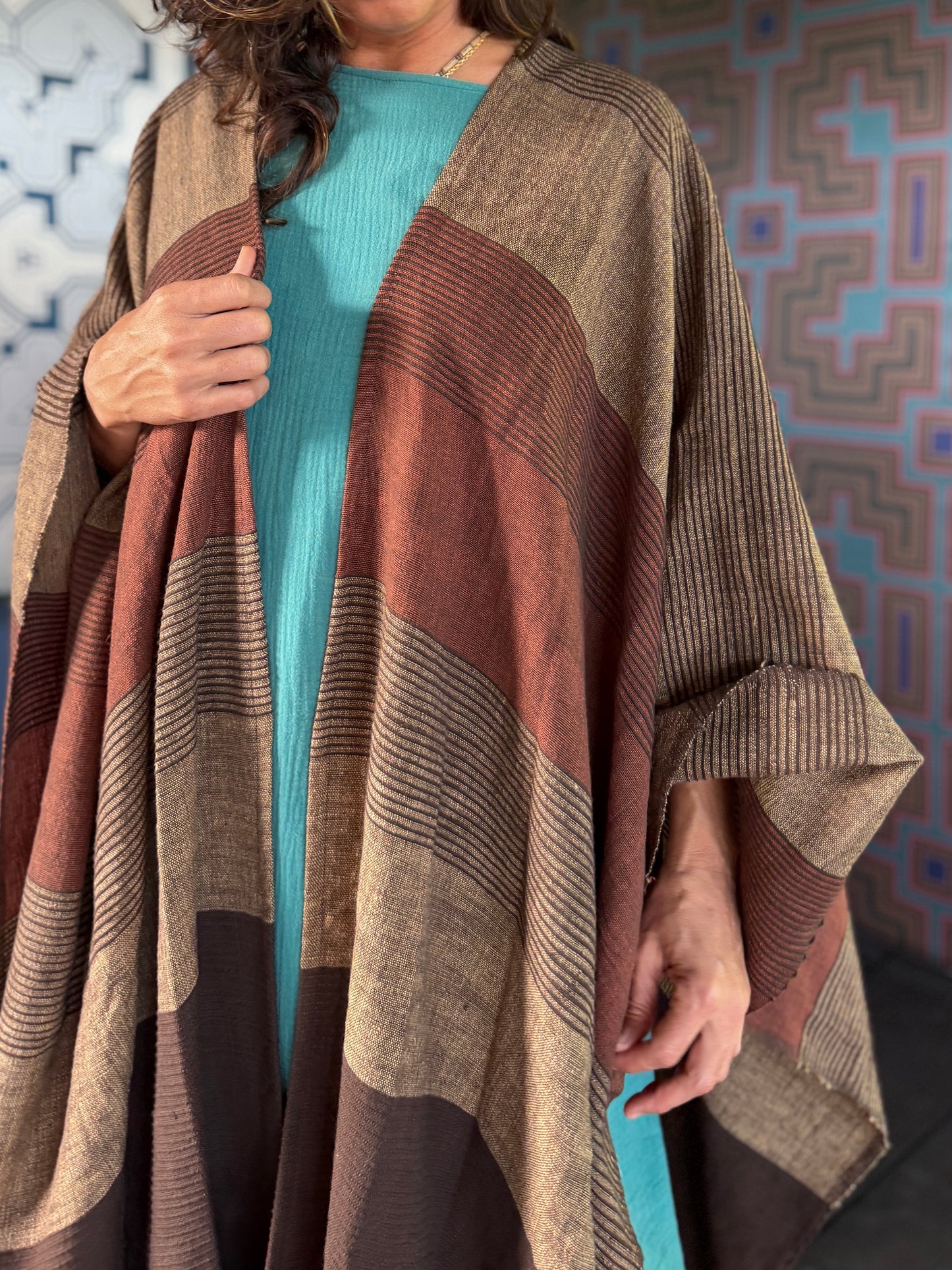 Mud | Handwoven Poncho | Her