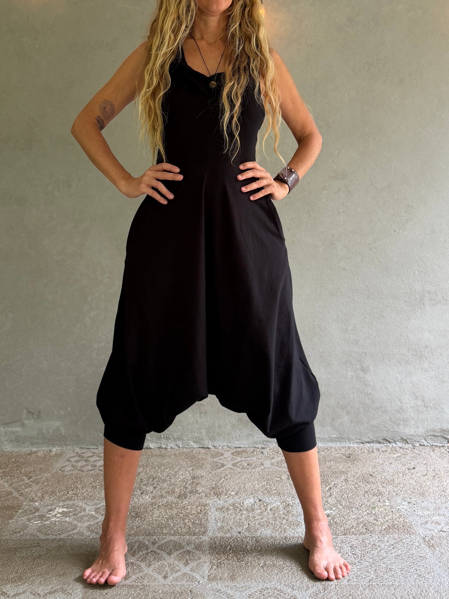 Aura | Black Hooded Jumpsuit