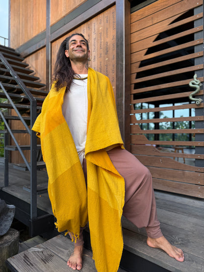 Jewel Yellow | Handwoven Poncho | Him