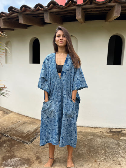 Tree Rings | Handblock Cotton Caftan