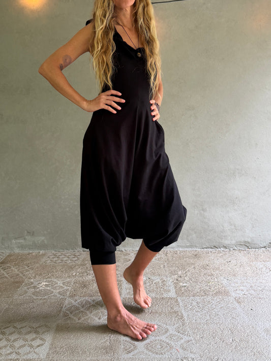 Aura | Black Hooded Jumpsuit
