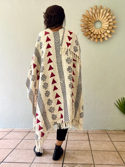 Red Woods | Handwoven Poncho