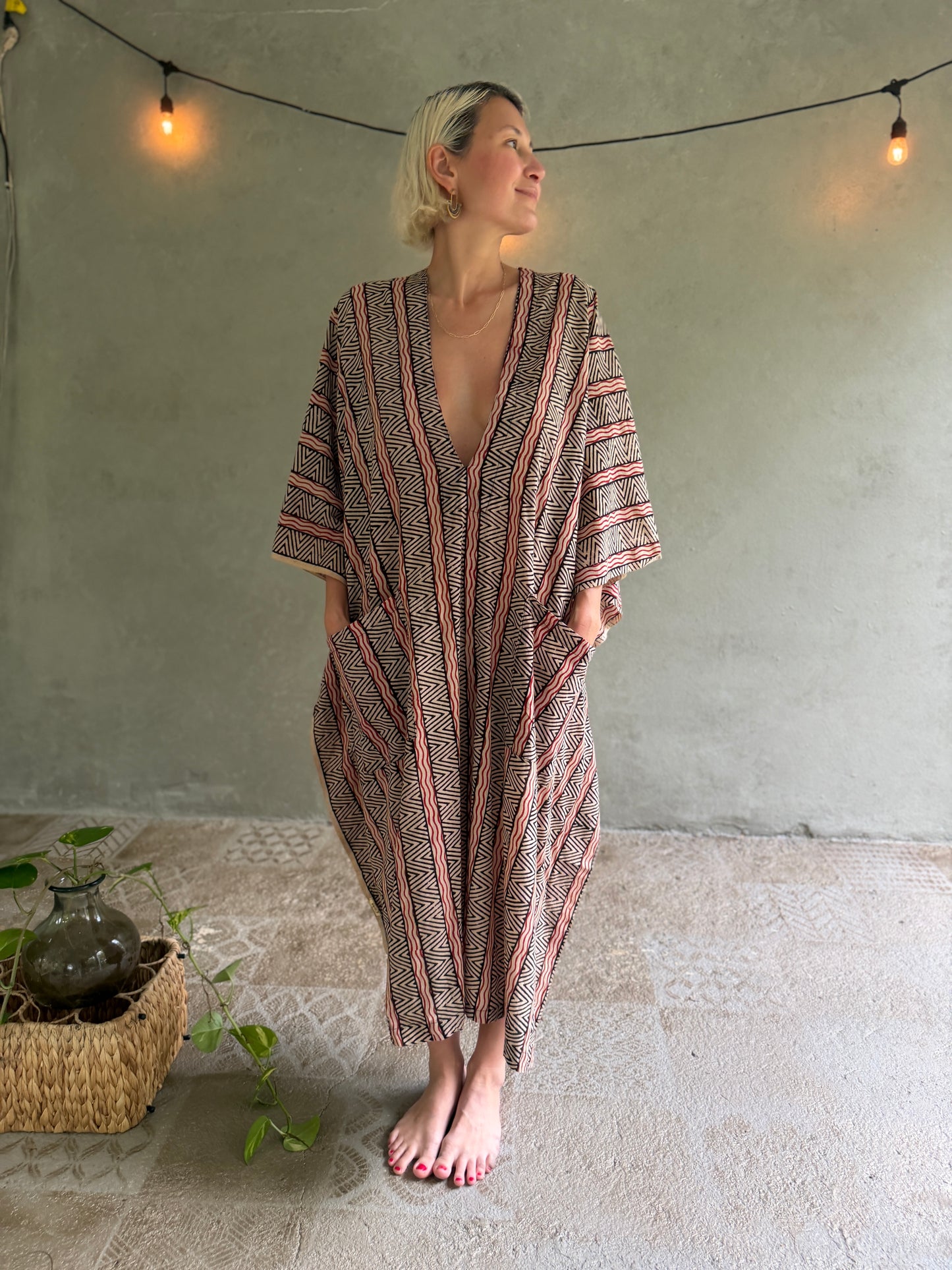Ancestral Roots | Handblock Cotton Caftan