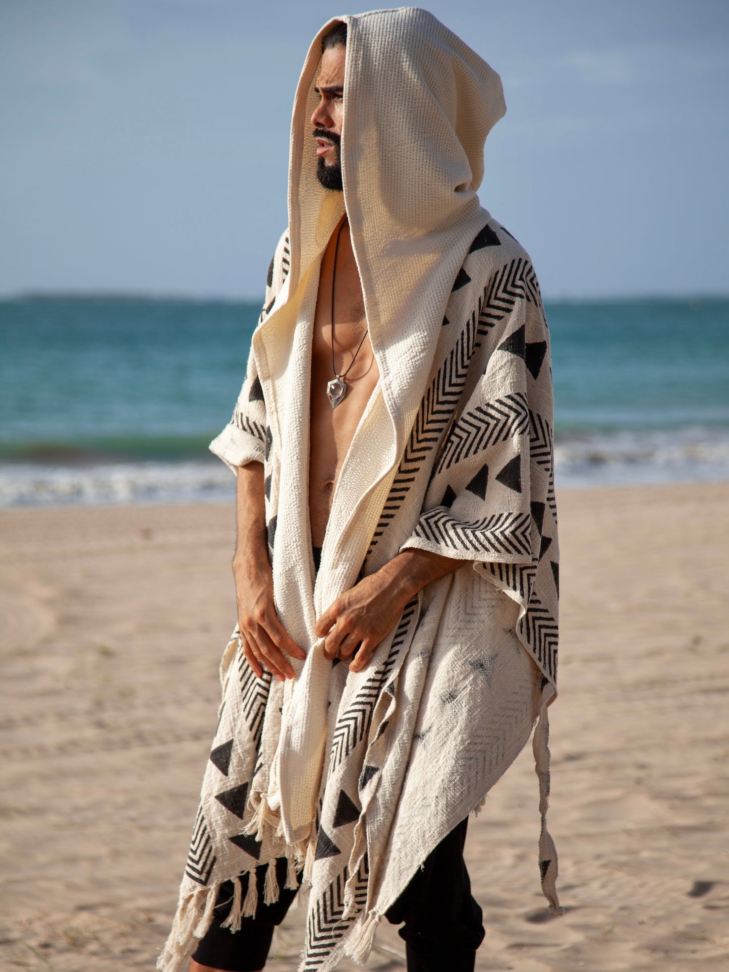 Snow Path | Handwoven Poncho | Him