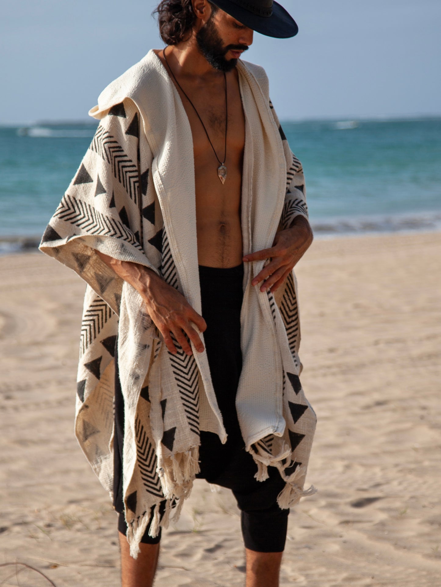 Snow Path | Handwoven Poncho | Him