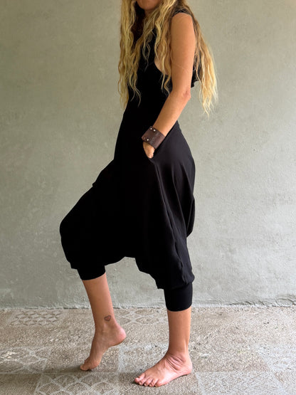 Aura | Black Hooded Jumpsuit