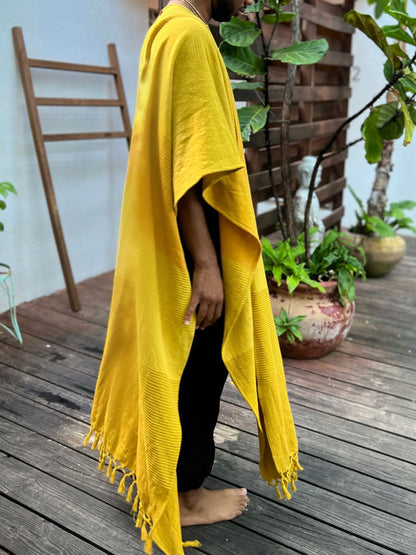 Mustard Yellow | Handwoven Poncho | Him