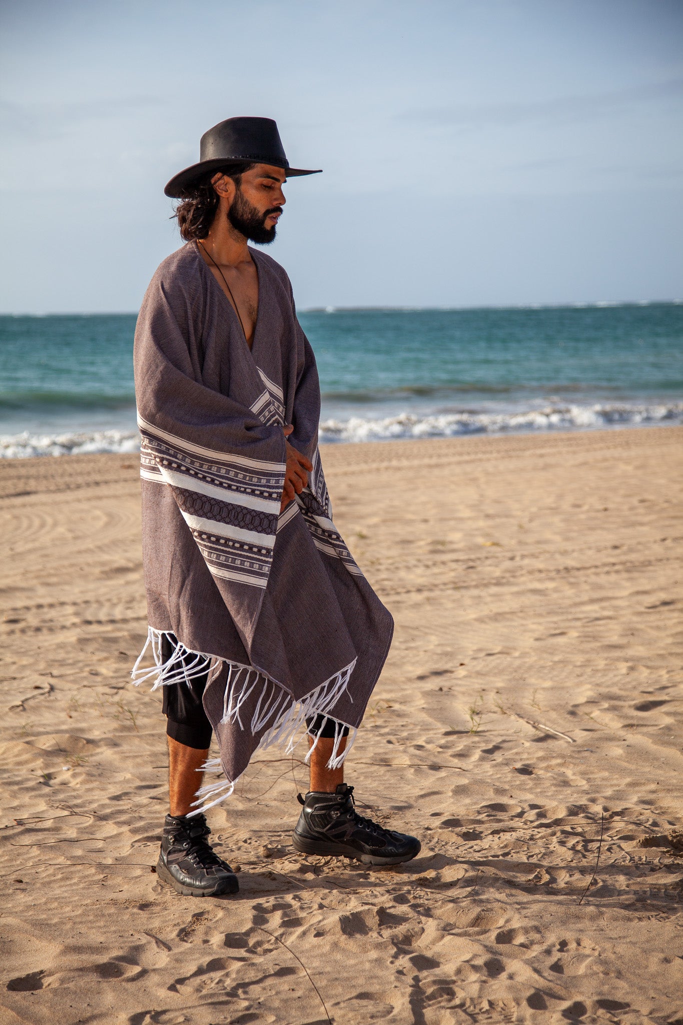 White Ink | Handwoven Oaxacan Poncho | Him