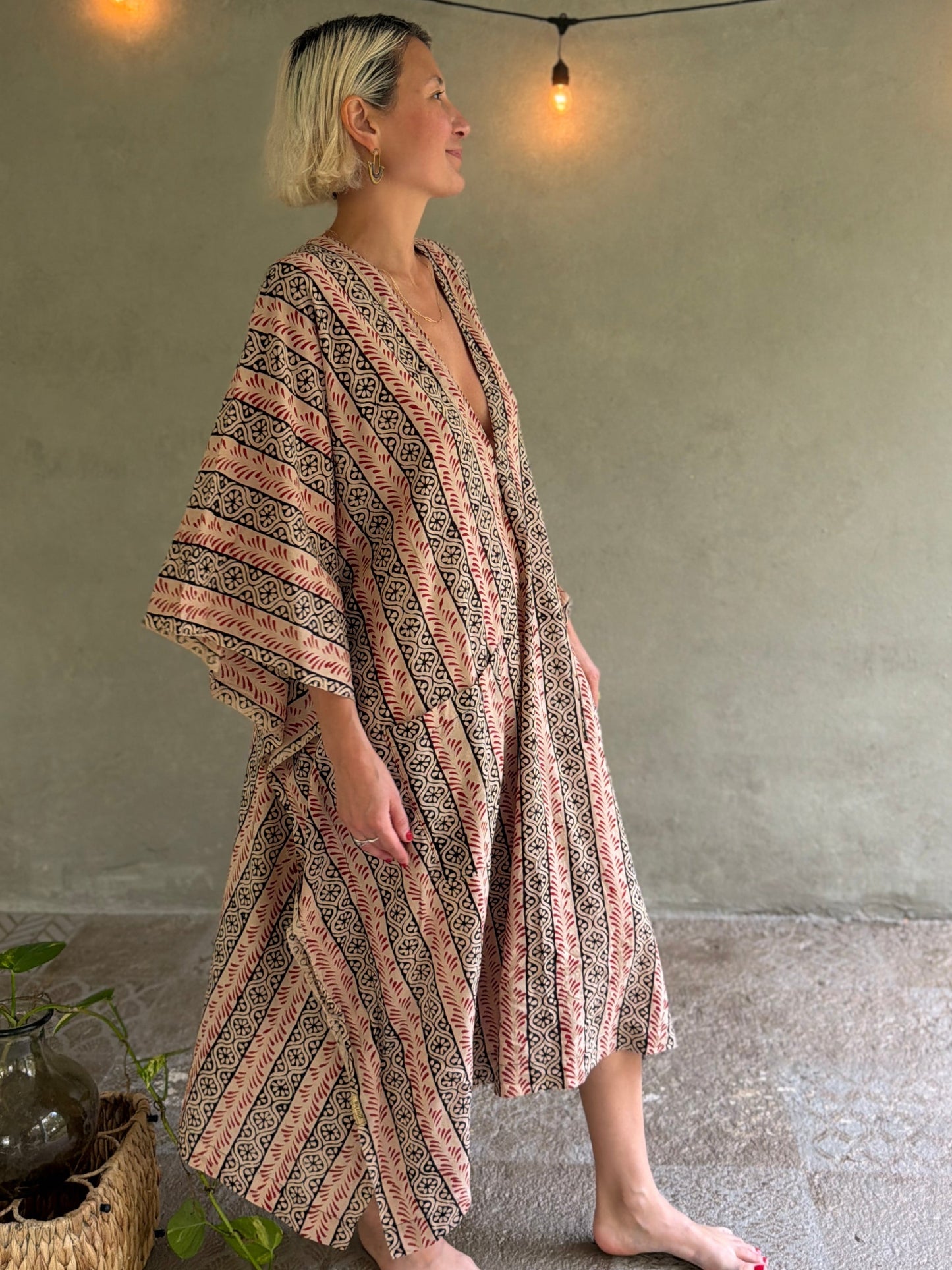 Spirals | Handblock Cotton Caftan