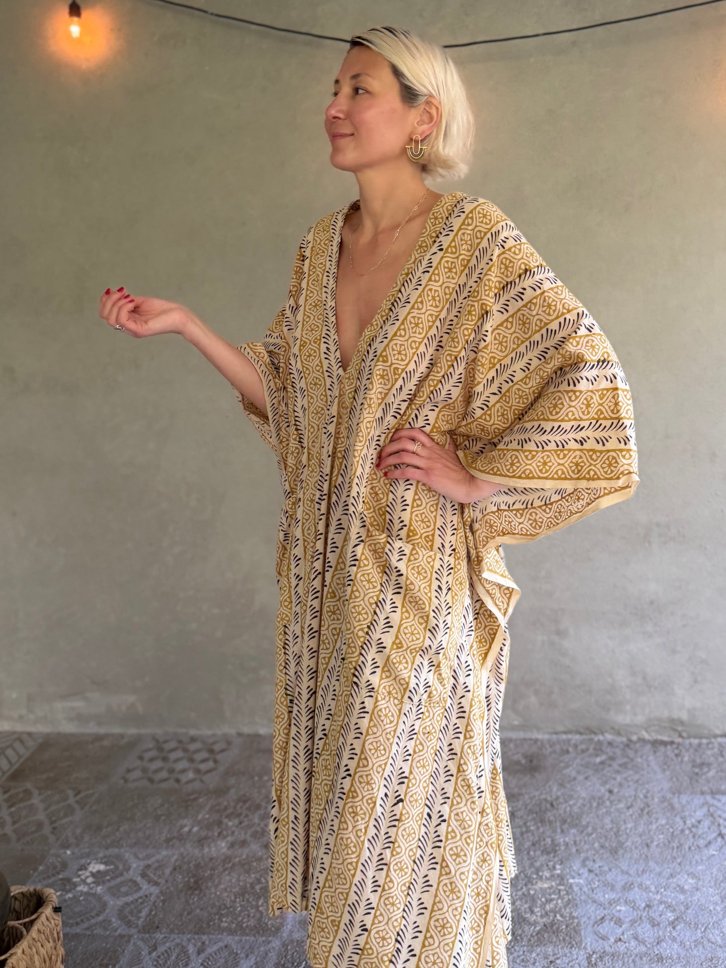 Sun | Handblock Cotton Caftan