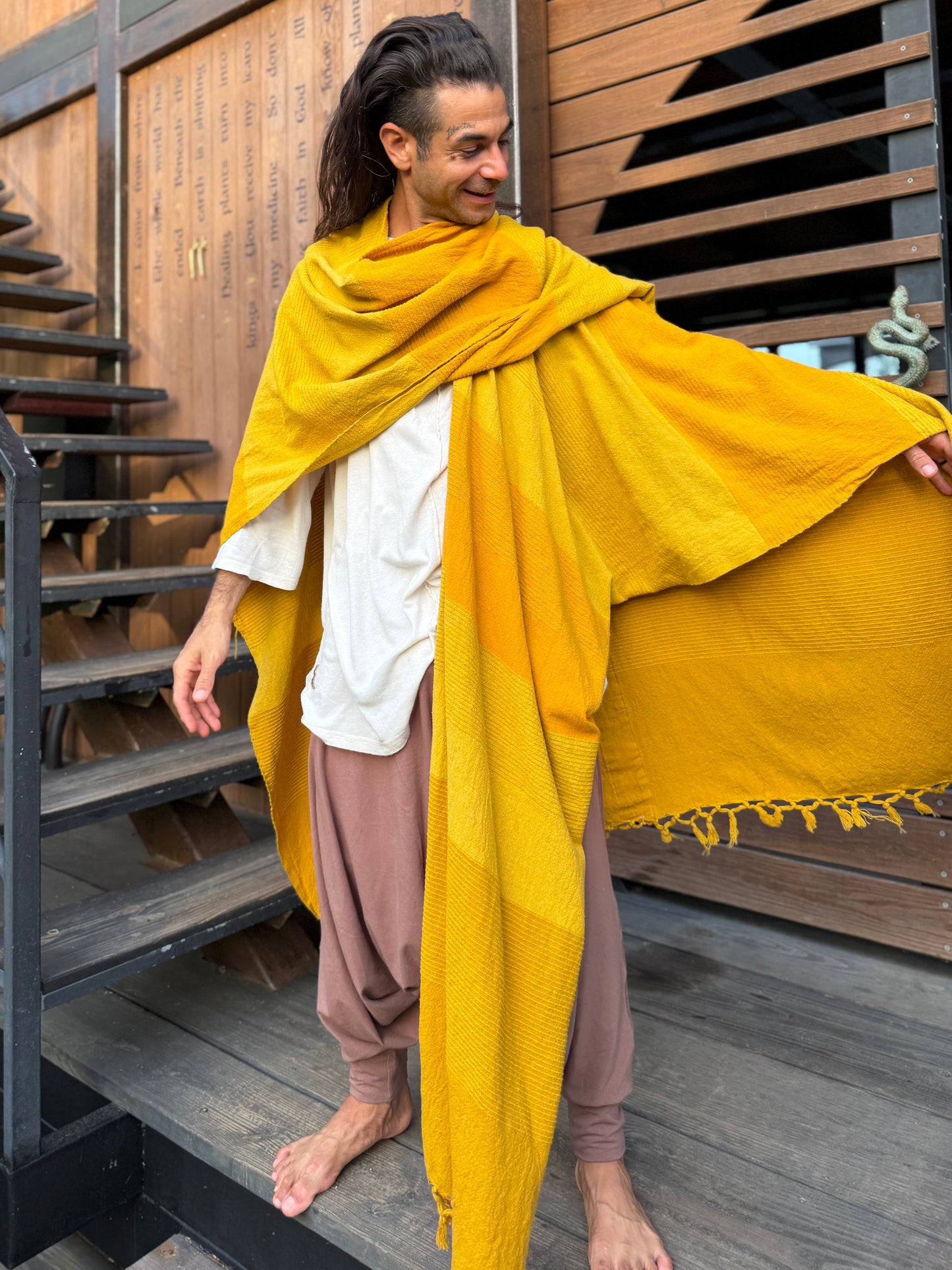 Jewel Yellow | Handwoven Poncho | Him