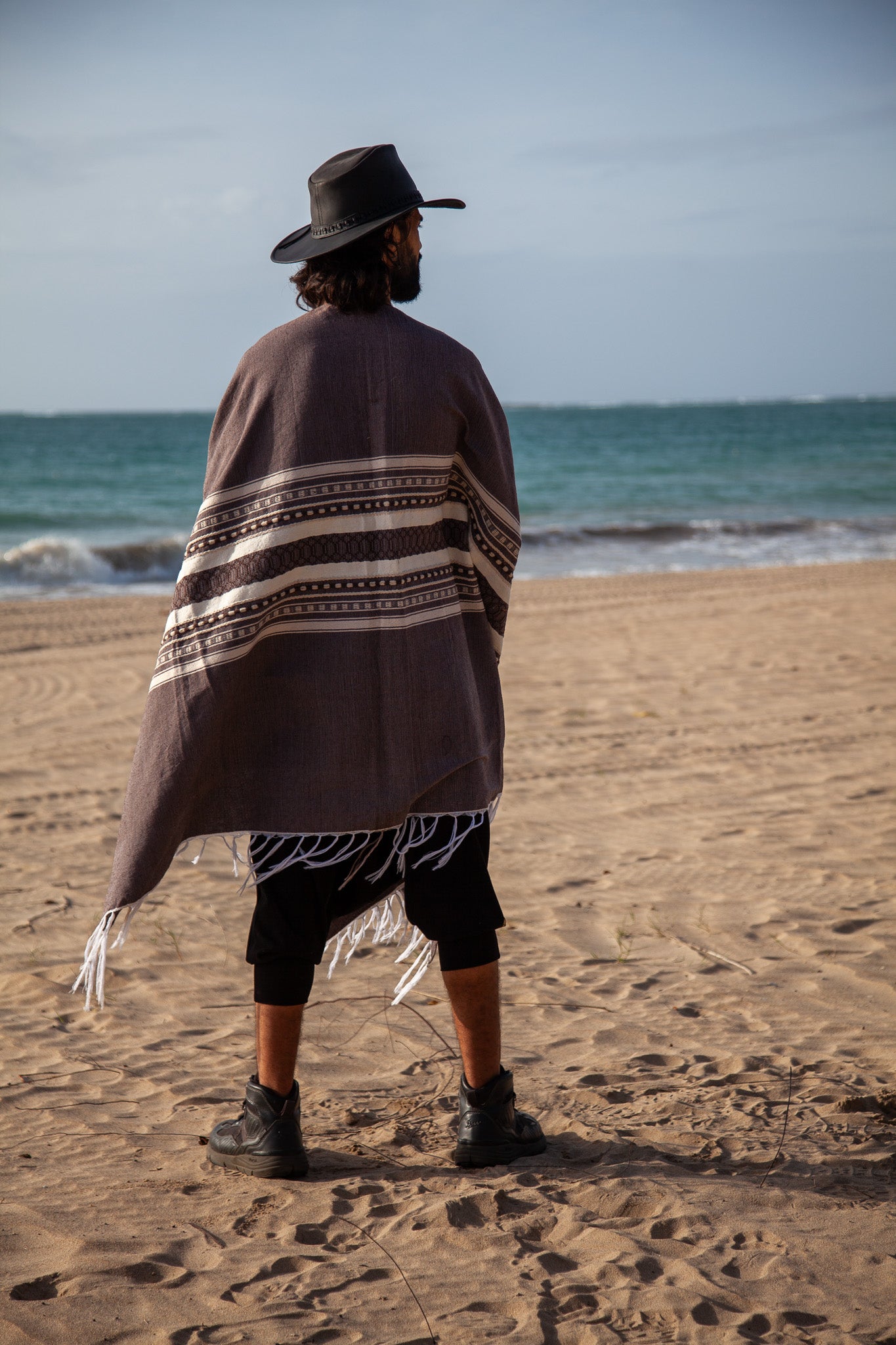 White Ink | Handwoven Oaxacan Poncho | Him