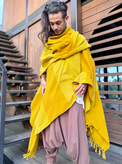 Jewel Yellow | Handwoven Poncho | Him