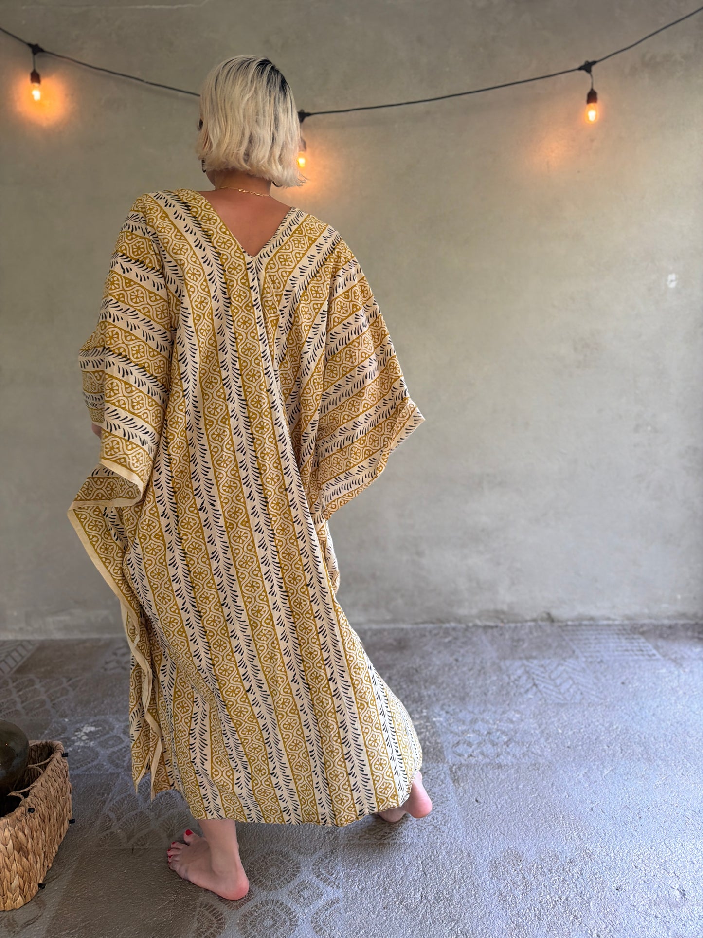 Sun | Handblock Cotton Caftan