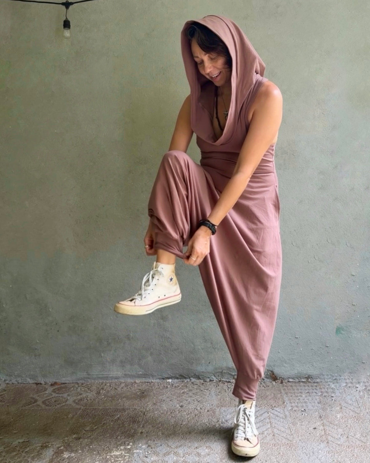 Aura | Mocha Hooded Jumpsuit
