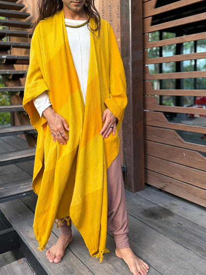 Jewel Yellow | Handwoven Poncho | Him