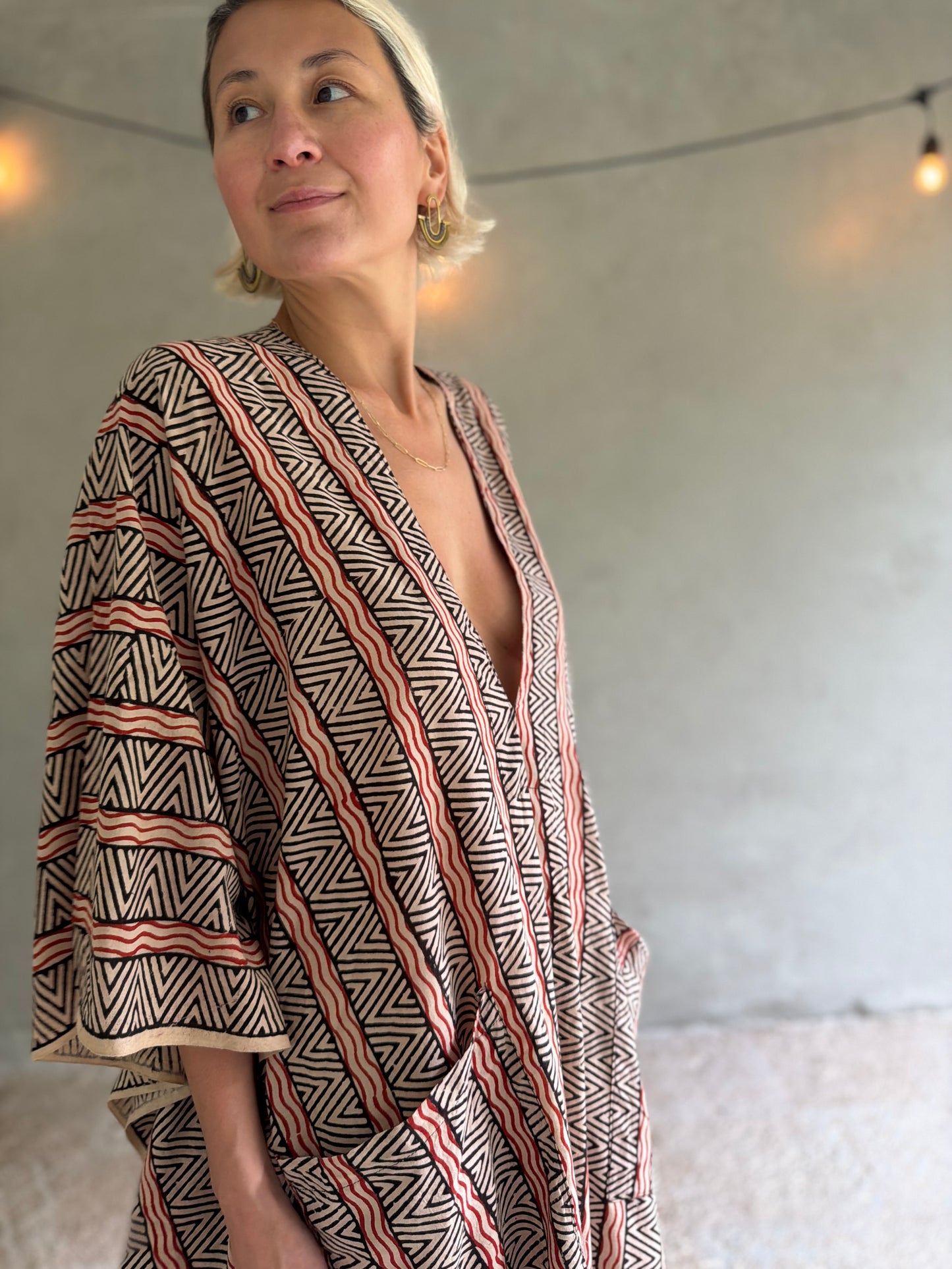 Ancestral Roots | Handblock Cotton Caftan