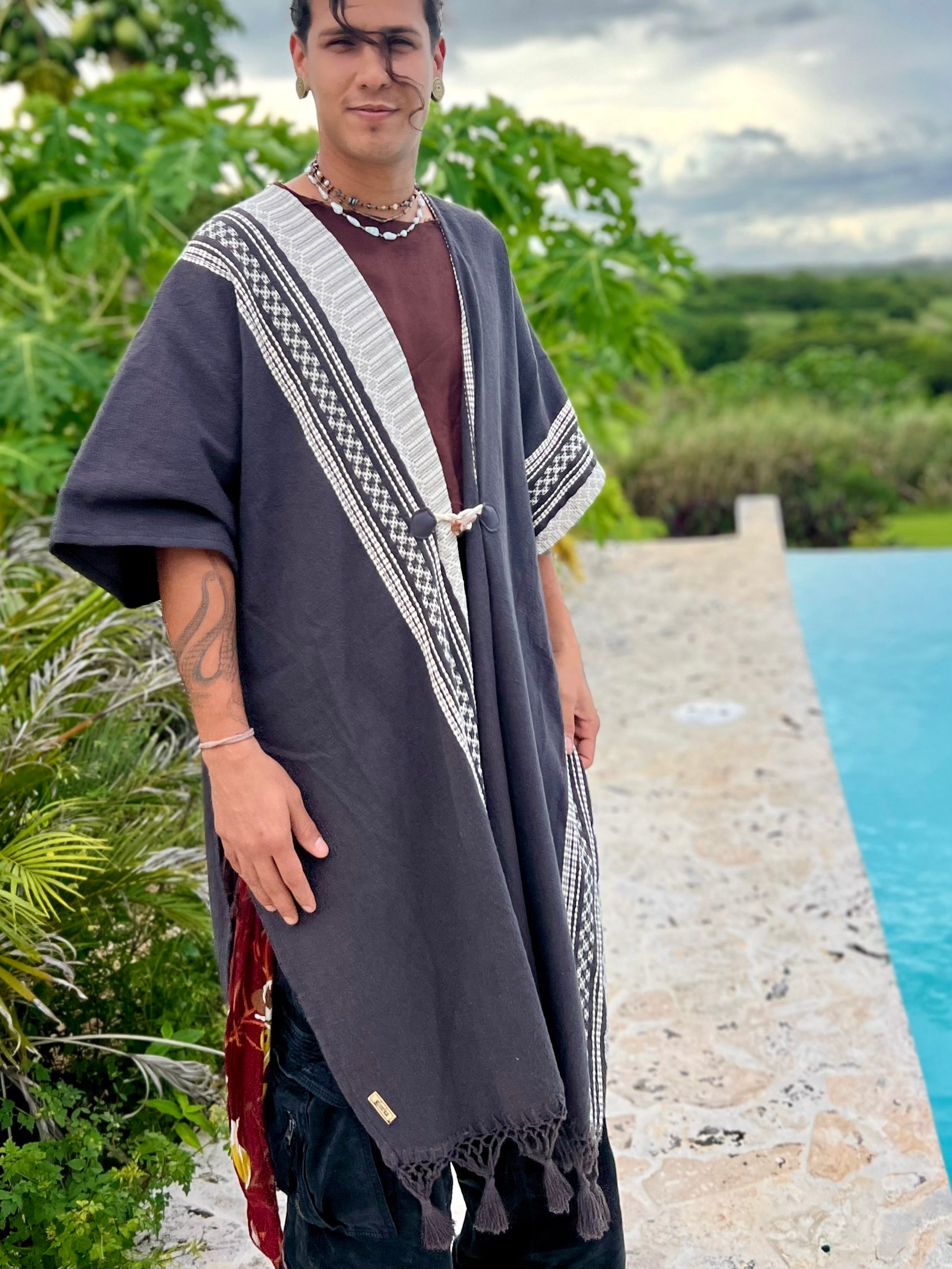 Glorka handwoven mens poncho