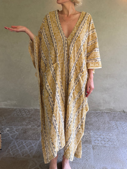 Sun | Handblock Cotton Caftan