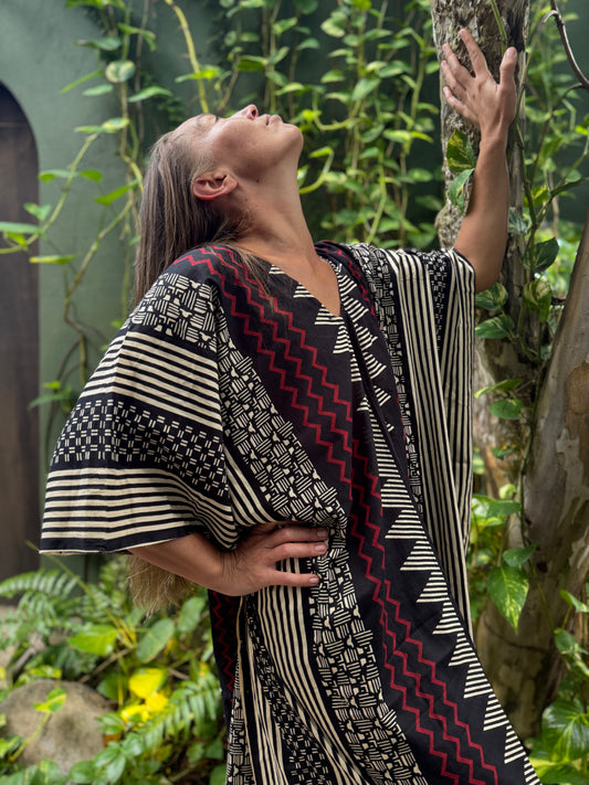 Ember Path Caftan | Red • Black • Earth