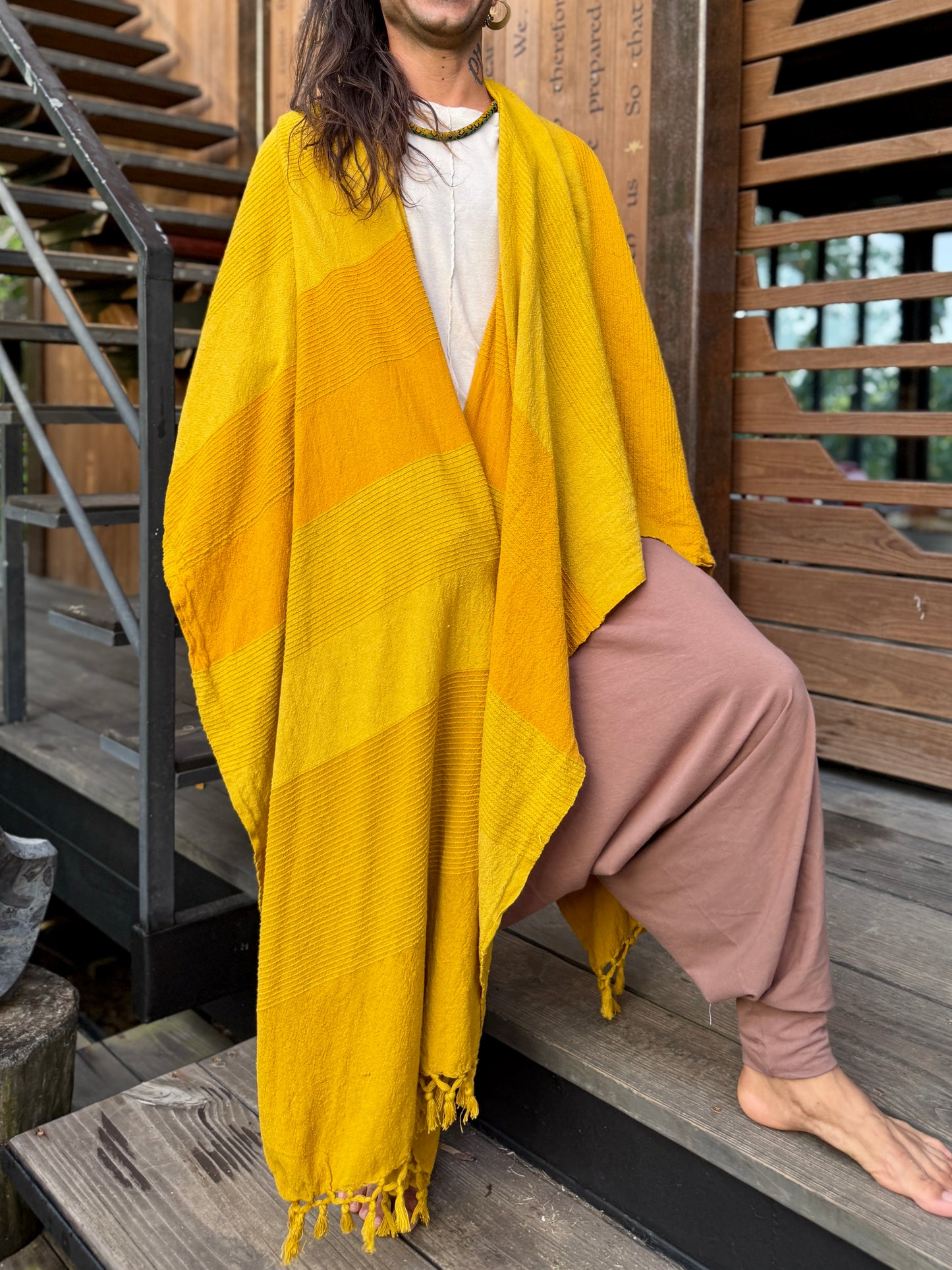 Jewel Yellow | Handwoven Poncho | Him