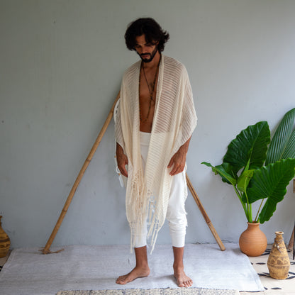 White Cloud | Handwoven Shawl | Him