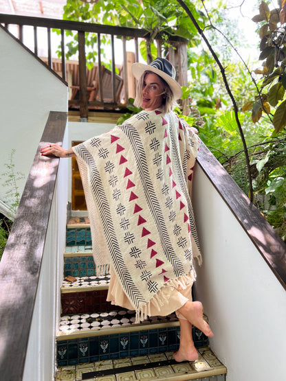 Red Woods | Handwoven Poncho