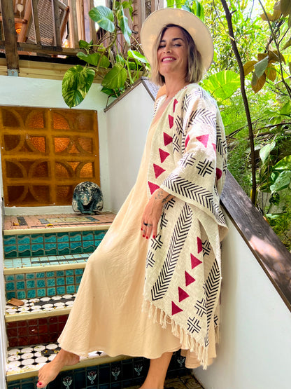 Red Woods | Handwoven Poncho