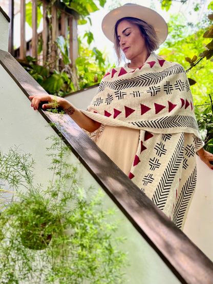 Red Woods | Handwoven Poncho