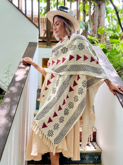 Red Woods | Handwoven Poncho