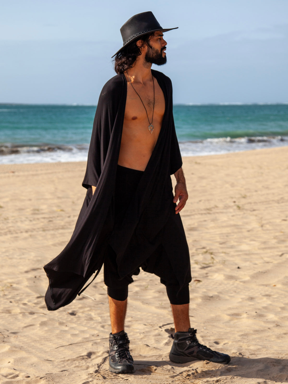 Basic Black | Capri Drop Pants | Him