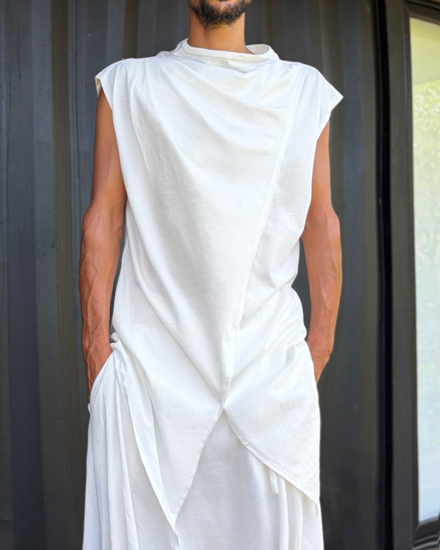 White organic cotton jedi top Glorka 
