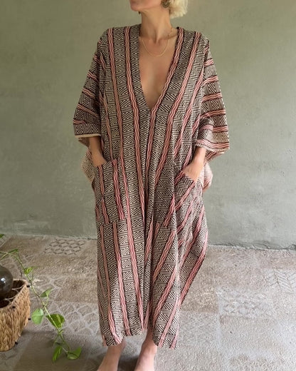 Ancestral Roots | Handblock Cotton Caftan