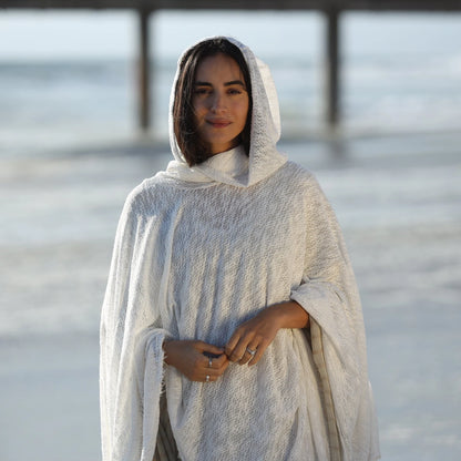 white shawl glorka white ceremony poncho