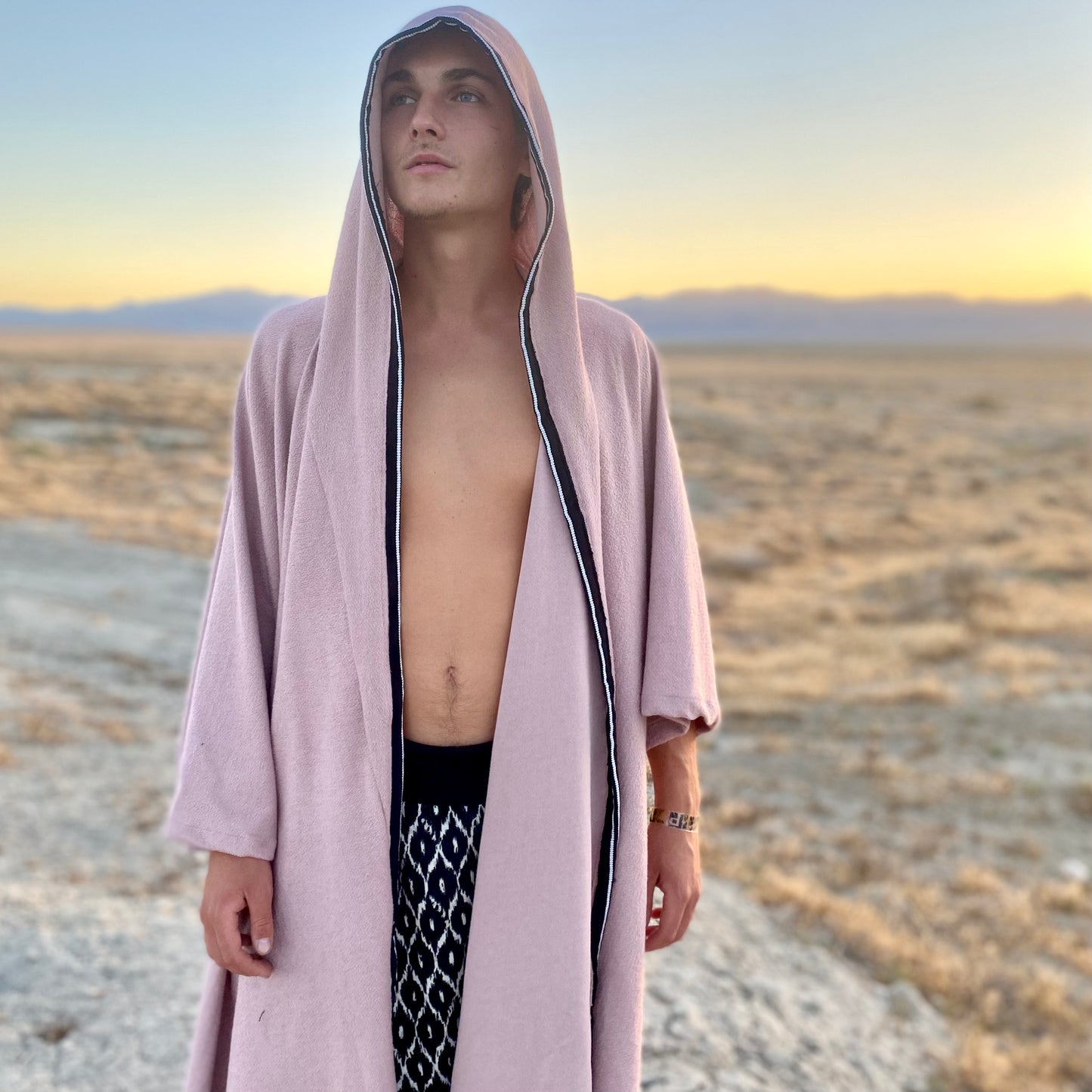 Rouge-n-Haze | Hooded French Terry Robe | Reversible